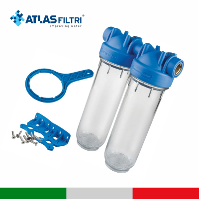 Колба фильтра DP-10-DUO Atlas Filtri (Италия) двойная, универсальная (SX/BX, SL 10