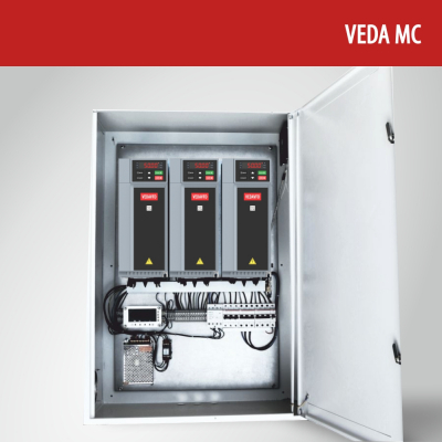 Шкаф управления тремя двигателями или насосами с преобразователями частоты VF-101 Veda (Россия)