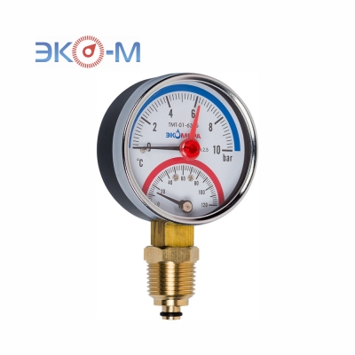 Термоманометр Экомера МД04-63мм (Россия), радиальный. Диаметр циферблата: 63 мм