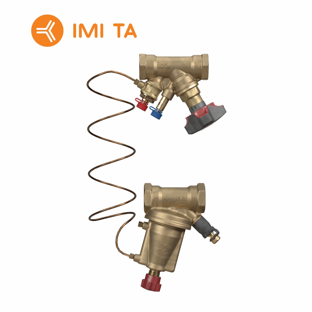Запорно-балансировочный клапан STAD IMI (Швейцария) с измерительным штуцером, ручной, резьбовой, без дренажа (Подача, аналог ASV-I Danfoss)